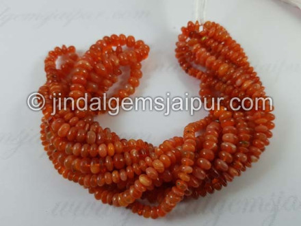 Fire Opal Smooth Roundelle Beads
